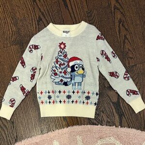 Bluey Cozy Cream Knit Festive Sweater 2T